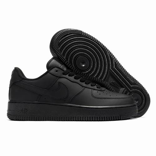 All Black Nike Air Force 1 Shoes Men and Women-25